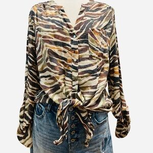 Stylish Multicolor Button-Up Women's Top